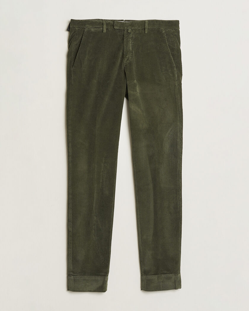 Briglia 1949 Slim Fit Corduroy Trousers Dark Green – Grön