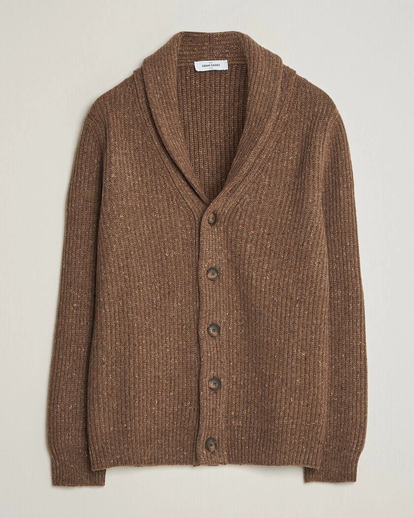 Gran Sasso Wool/Cashmere Donegal Cardigan Brown – Brun