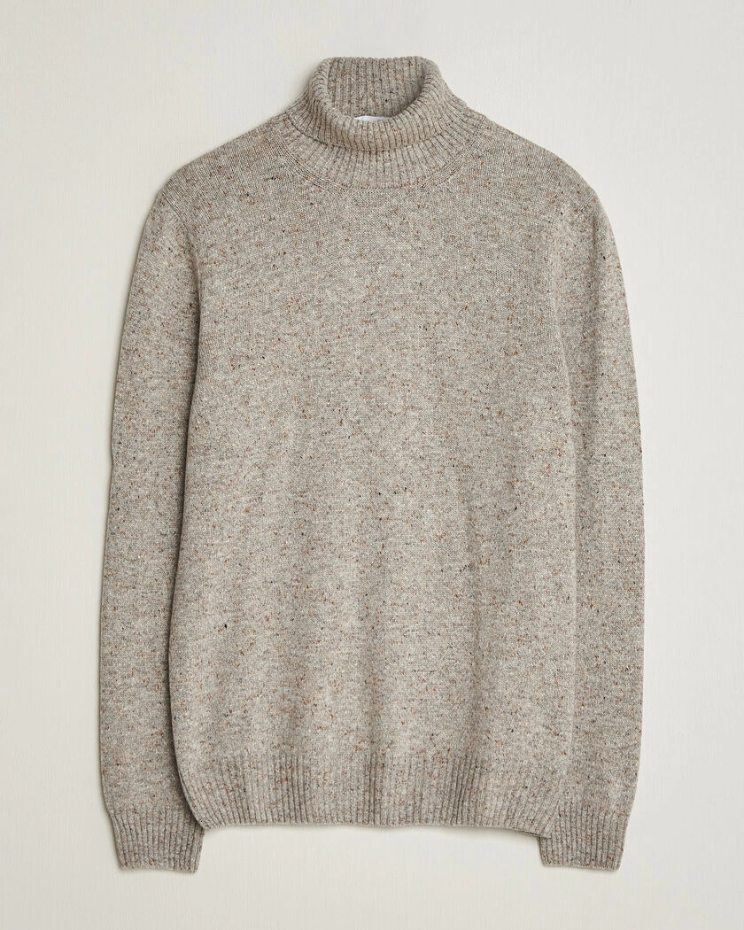 Gran Sasso Wool/Cashmere Donegal Rollneck Beige – Beige