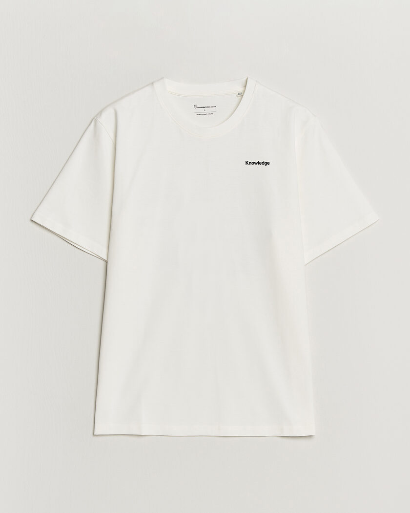 KnowledgeCotton Apparel Back Print T-Shirt Egret – Vit