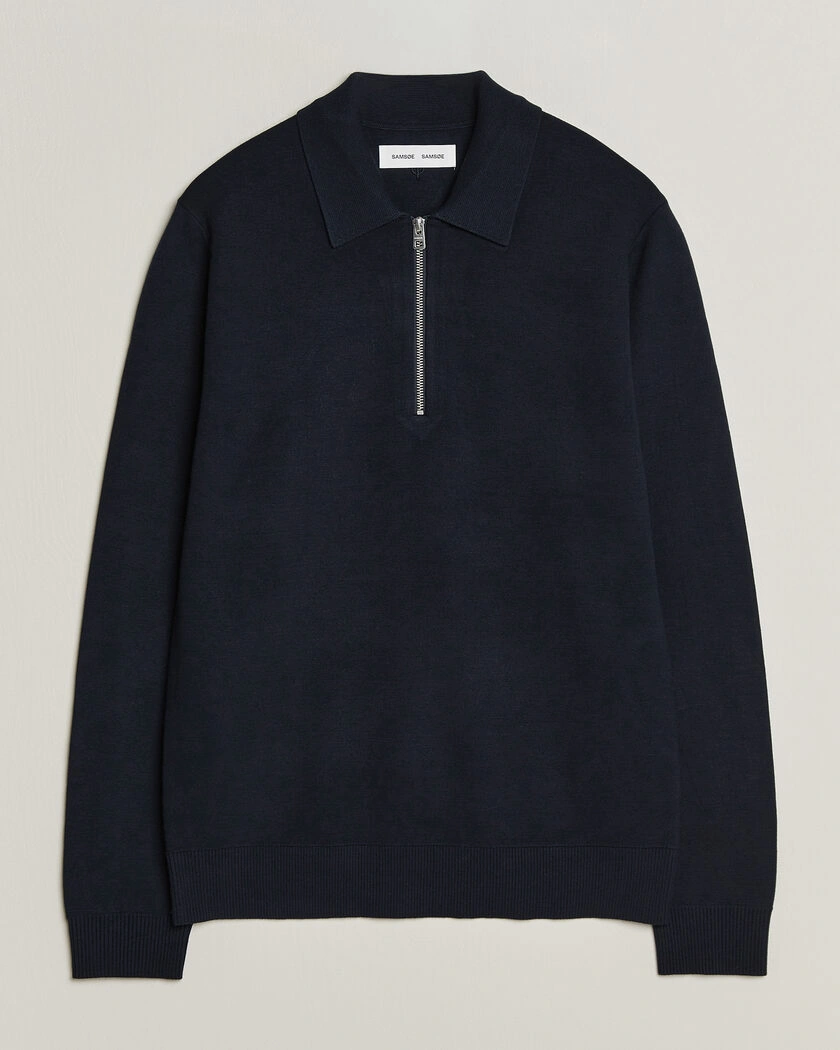 Samsøe Samsøe Matt Half Zip Polo Sky Captain – Blå