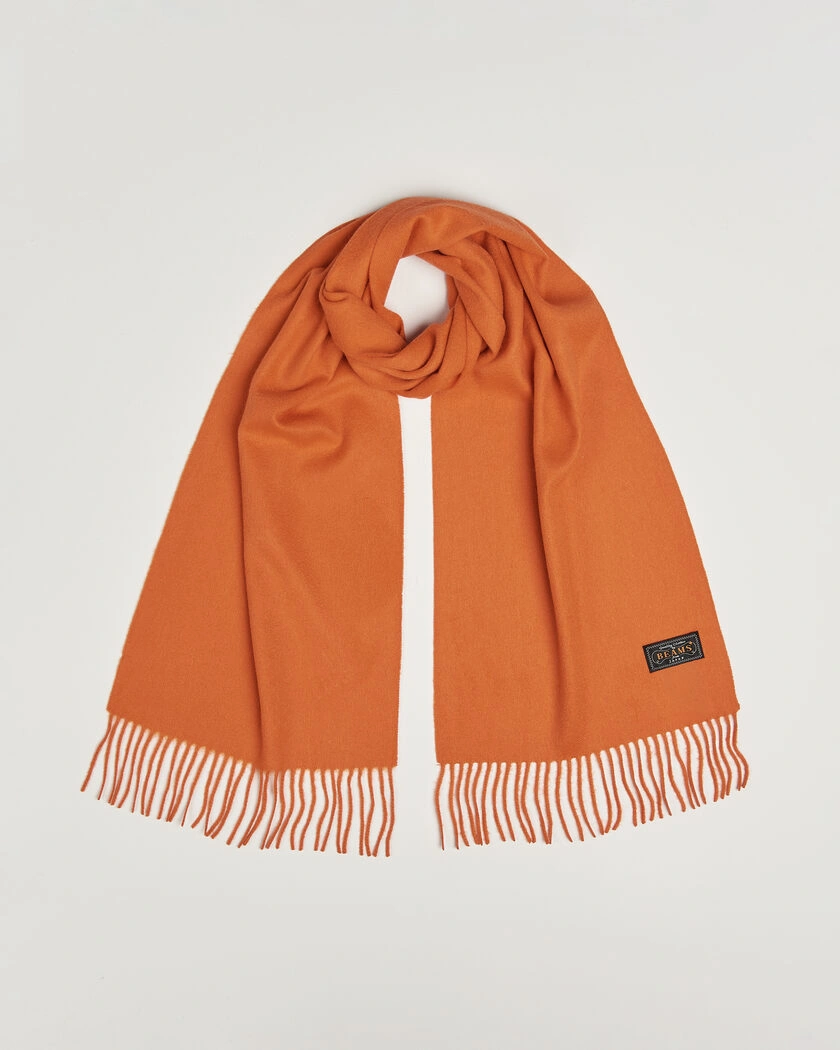 BEAMS PLUS Cashmere Scarf Orange – Orange