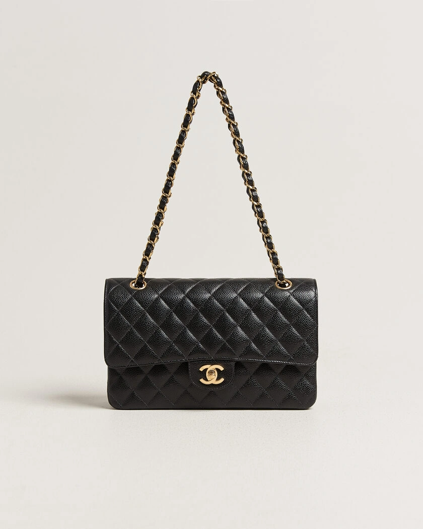 Chanel Pre-Owned Classic Medium Double Flap Bag Caviar Black – Svart