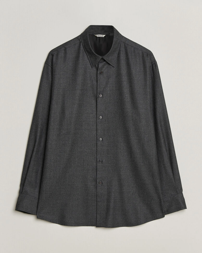 Auralee Super Light Wool Shirt Charcoal – Grå