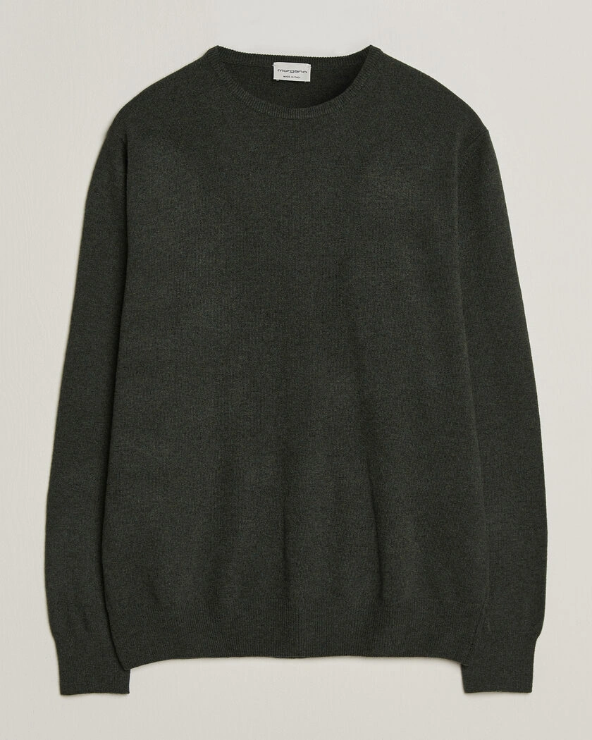 Morgano Wool/Cashmere Crewneck Dark Green – Grön
