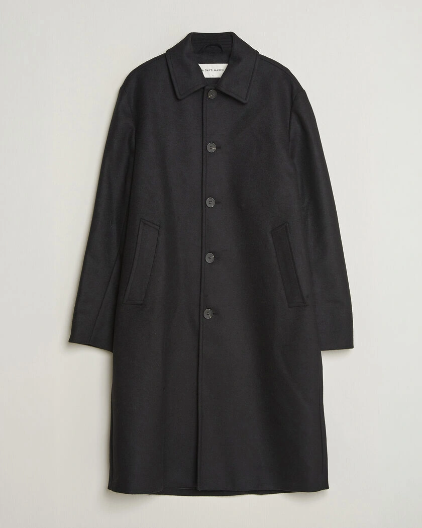 A Day's March Shamrock Wool Car Coat Black – Svart