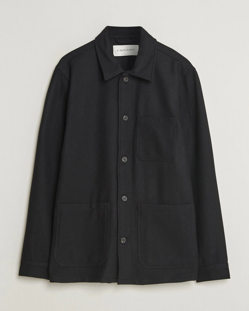 A Day's March Original Wool Overshirt Black – Svart
