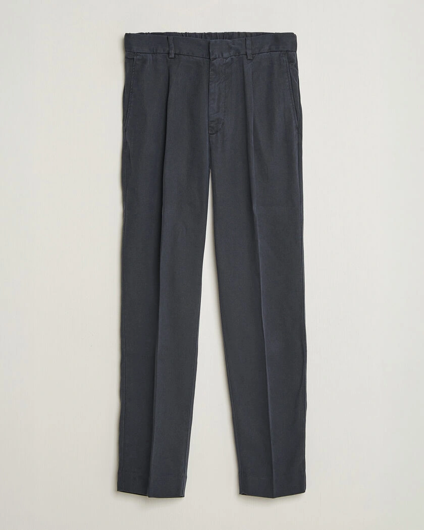 A Day's March Smart Lyocell Trousers Navy – Blå