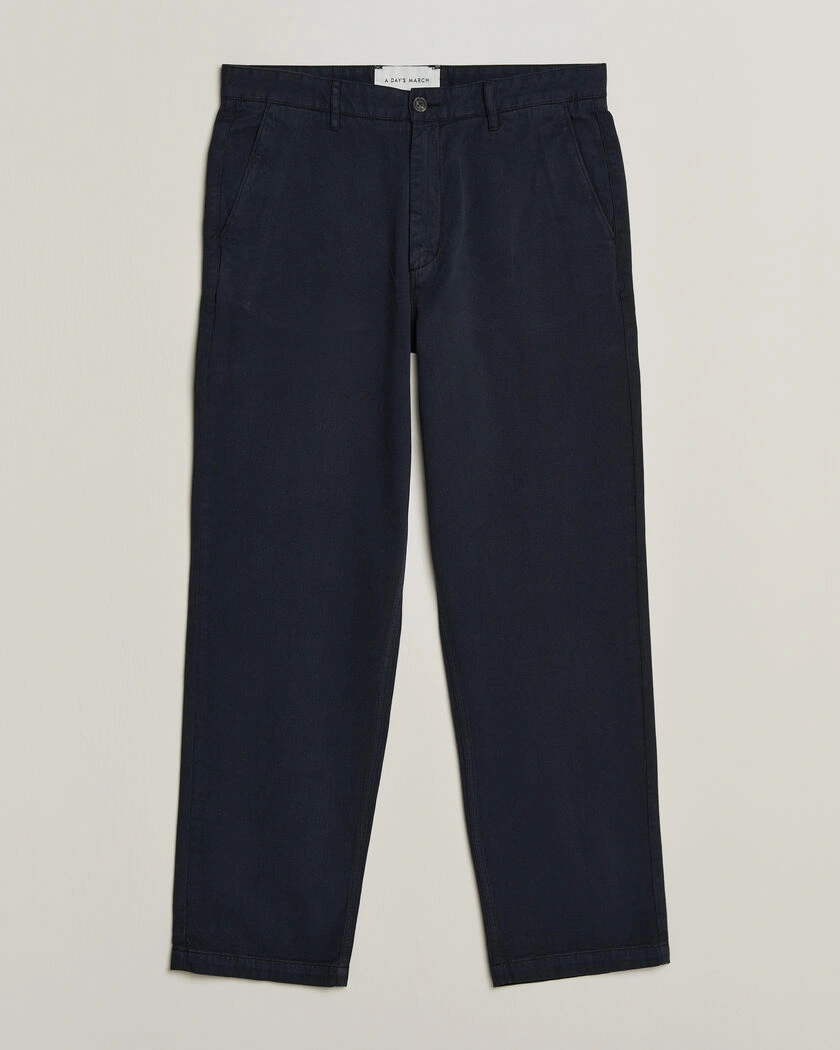 A Day's March Redwood Cotton Chinos Navy – Blå