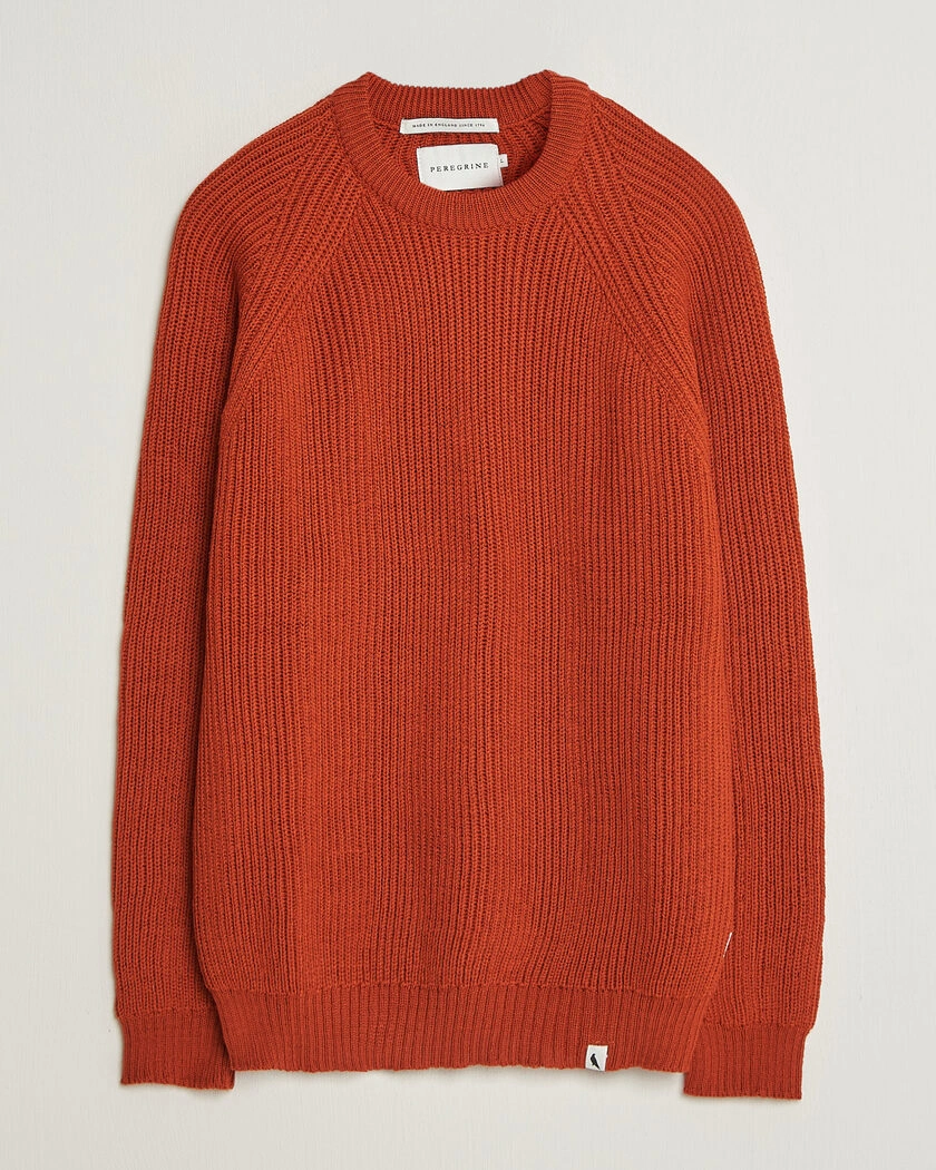Peregrine Ford Knitted Wool Jumper Orange – Orange