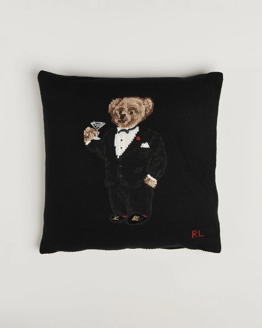 Ralph Lauren Home Martini Bear Wool Pillow Black – Svart
