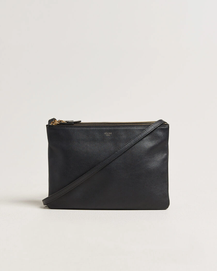 Celine Pre-Owned Trio Bag Medium Leather Black – Svart