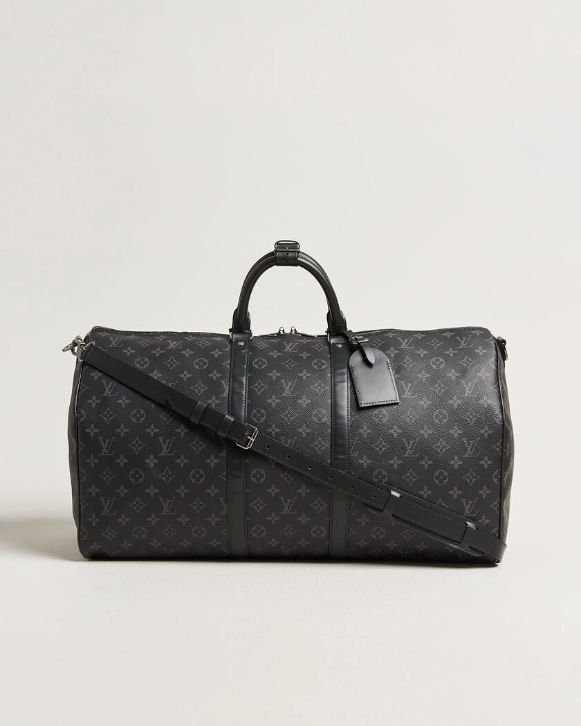 Louis Vuitton Pre-Owned Keepall 55 Bandoulière Monogram Eclipse – Svart