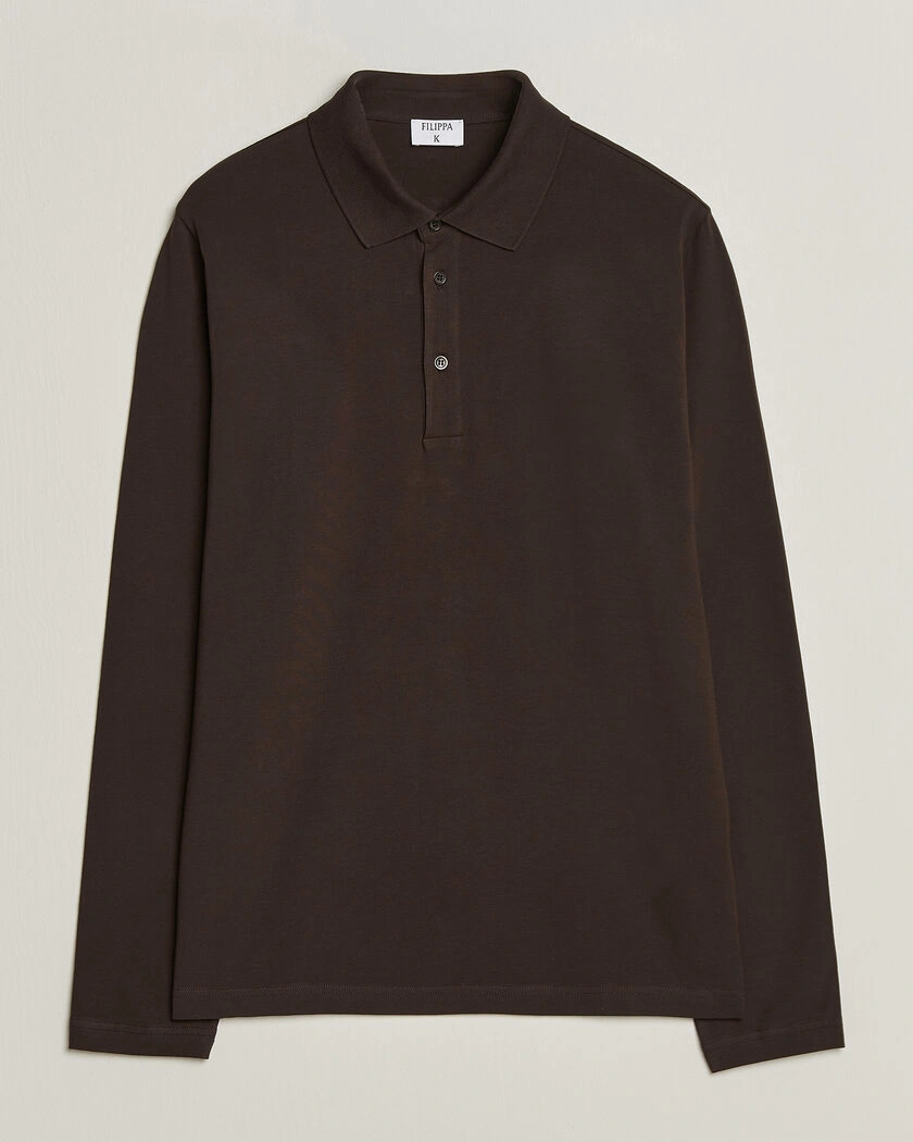Filippa K Luke Lycra Polo Shirt Dark Chocolate – Brun