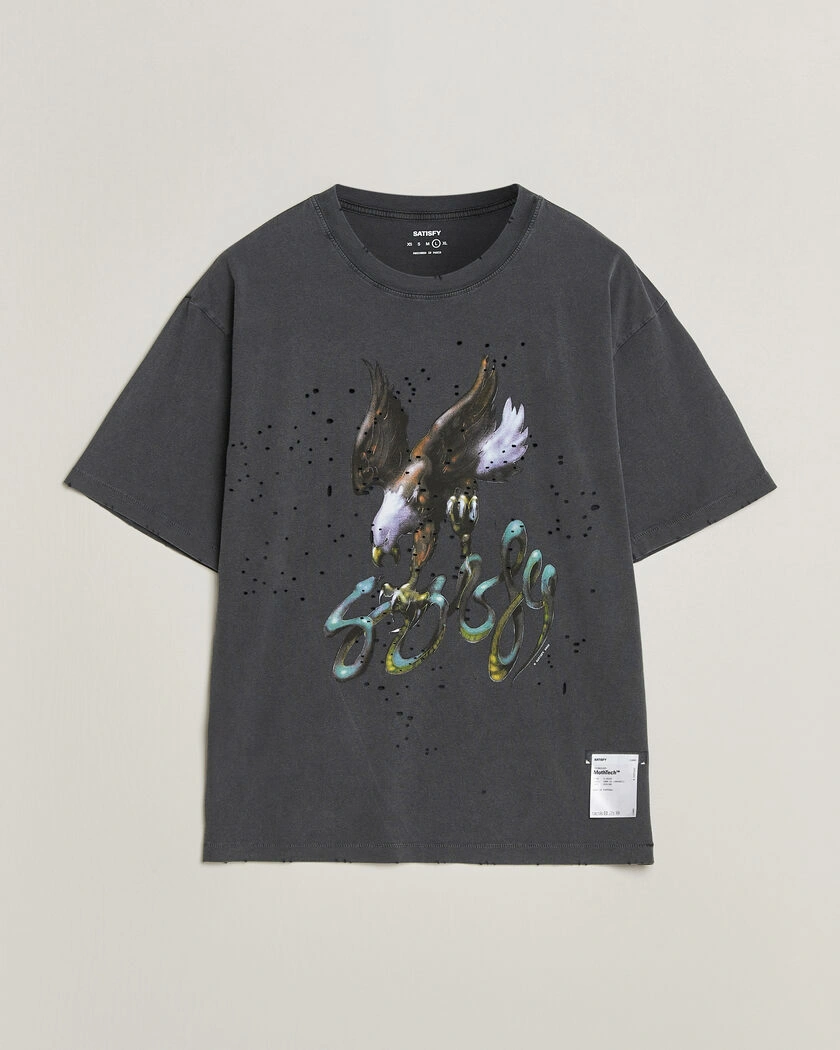 Satisfy MothTech T-Shirt Aged Black Eagle – Svart