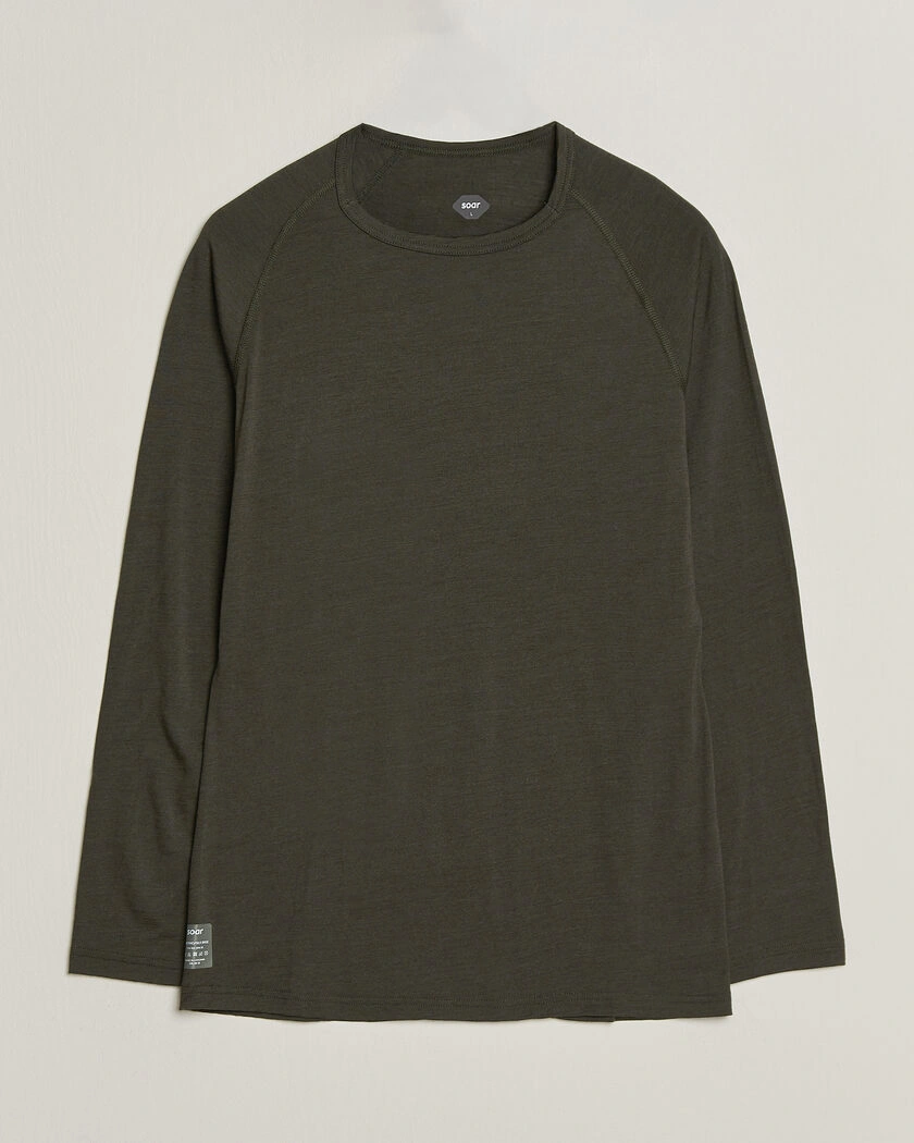 SOAR Running LS Merino/Silk Base Layer Forest – Grön