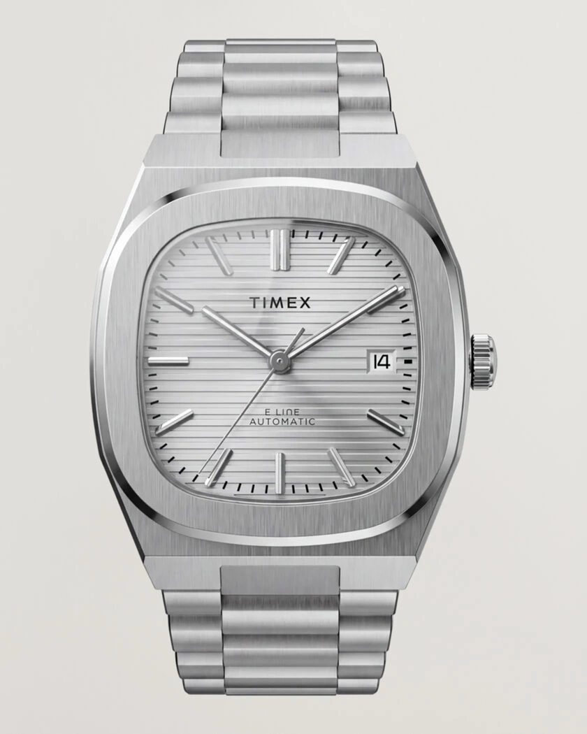 Timex Automatic E Line Stainless Steel 38mm Silver Dial – Silver