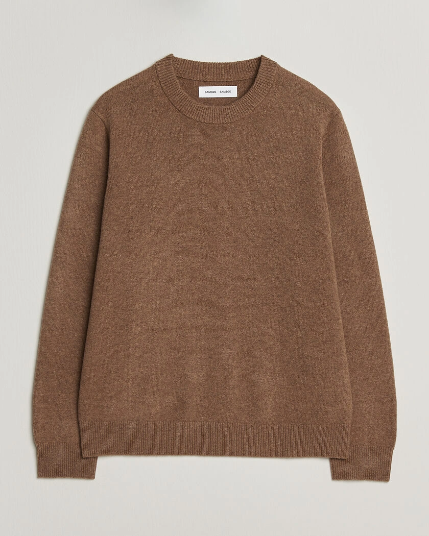 Samsøe Samsøe Isak Knitted Crew Neck Lead Gray – Beige