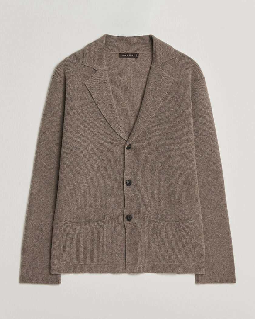 Oscar Jacobson Antonio Knitted Blazer Taupe – Brun