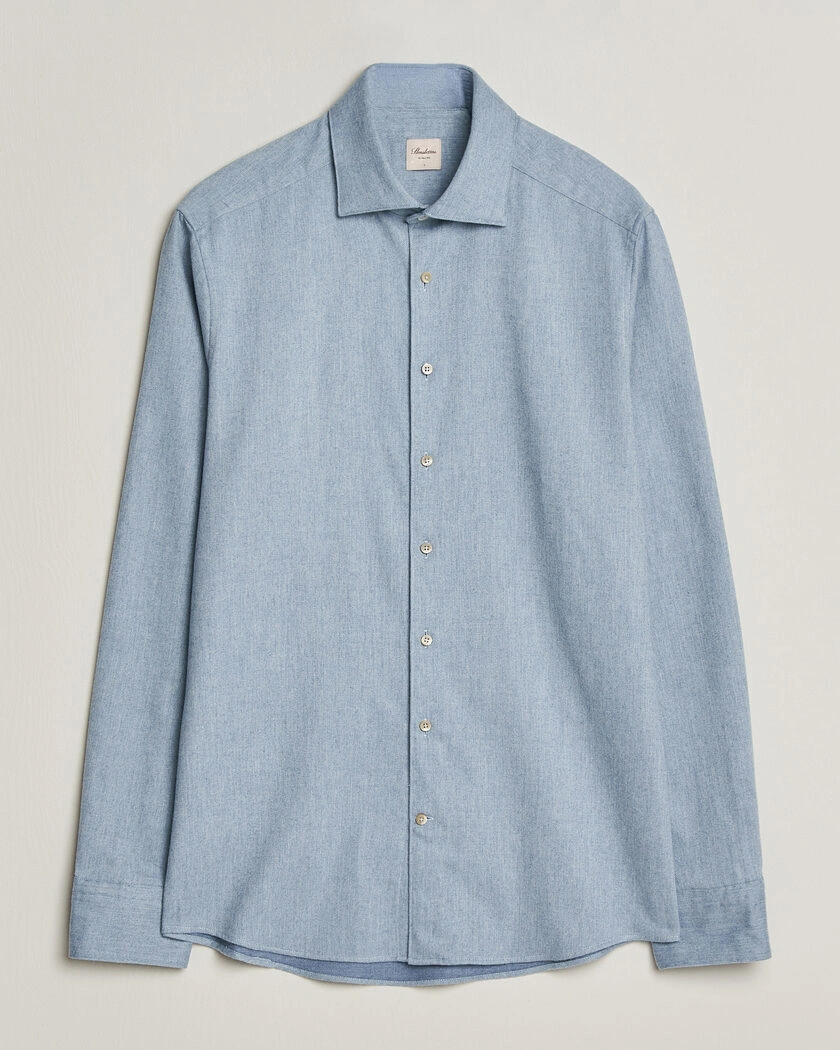 Stenströms Slimline Flannel Shirt Blue – Blå