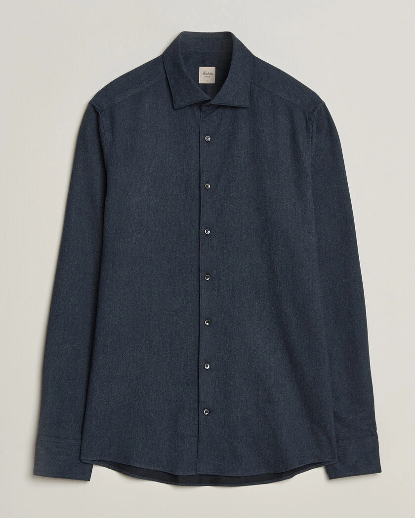 Stenströms Slimline Flannel Shirt Navy – Blå
