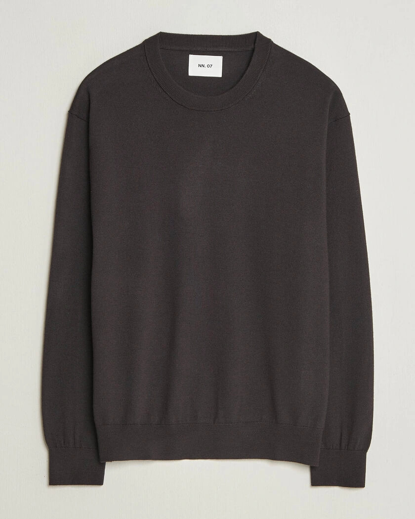 NN07 Nate Wool Knitted Crew Neck Deep Truffle – Brun