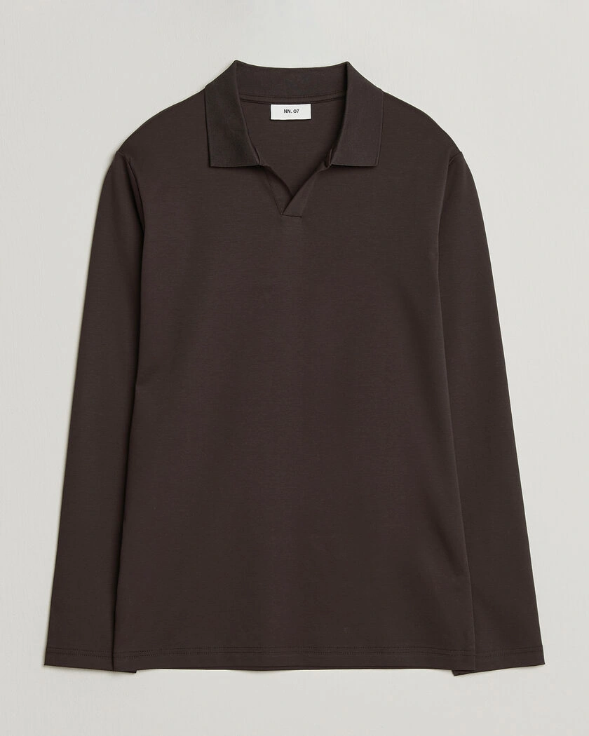  NN07 Paul Long Sleeve Polo Deep Truffle – Brun