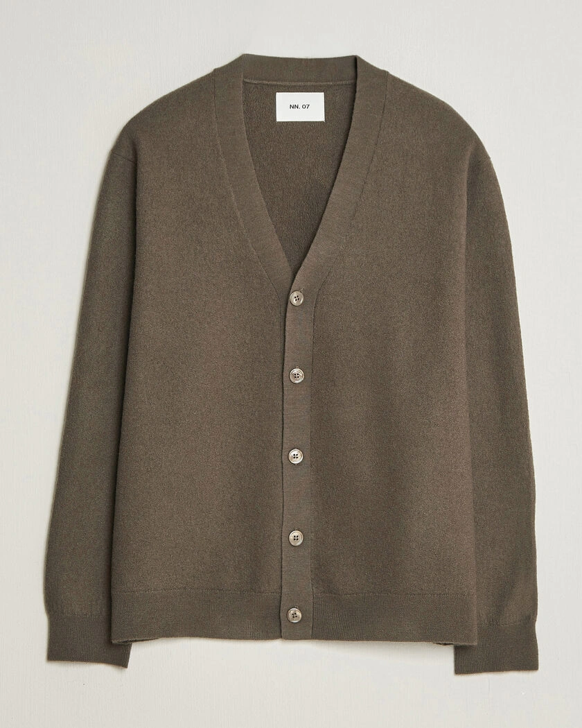 NN07 Jasper Wool Knitted Cardigan Mable Husk – Brun