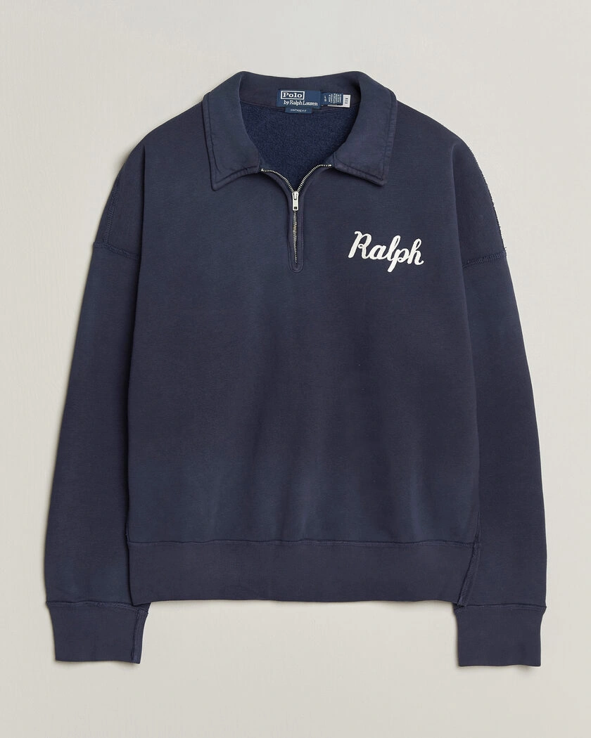 Polo Ralph Lauren Knit Half Zip Sweatshirt Dark Cobolt – Blå