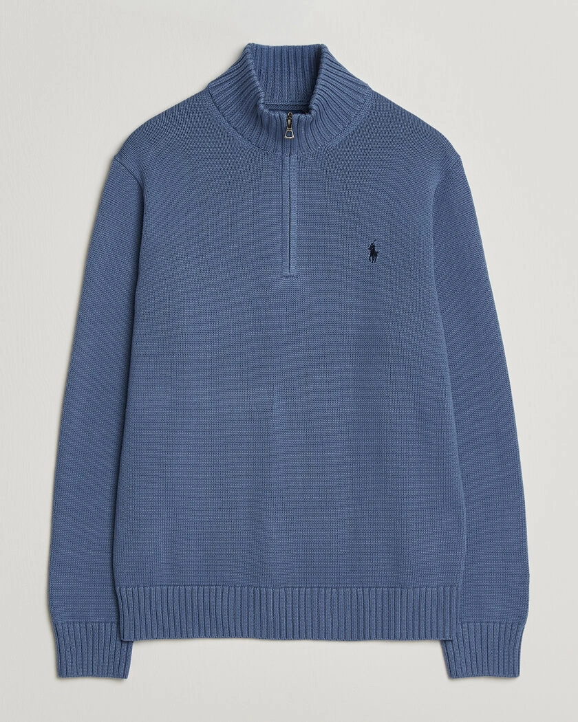 Polo Ralph Lauren Cotton Half Zip Carson Blue – Blå
