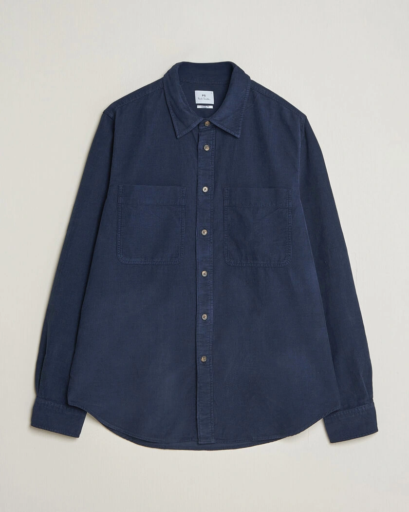 PS Paul Smith Casual Fit Corduroy Shirt Navy – Blå