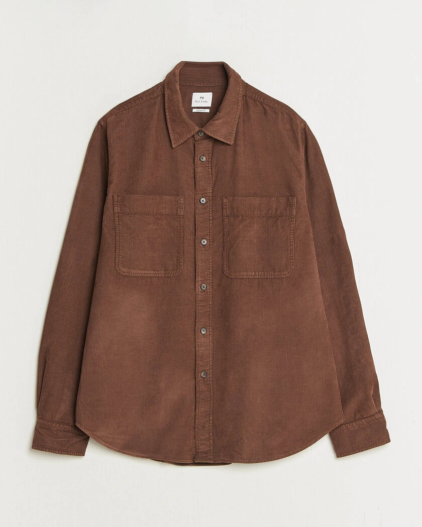 PS Paul Smith Casual Fit Corduroy Shirt Brown – Brun