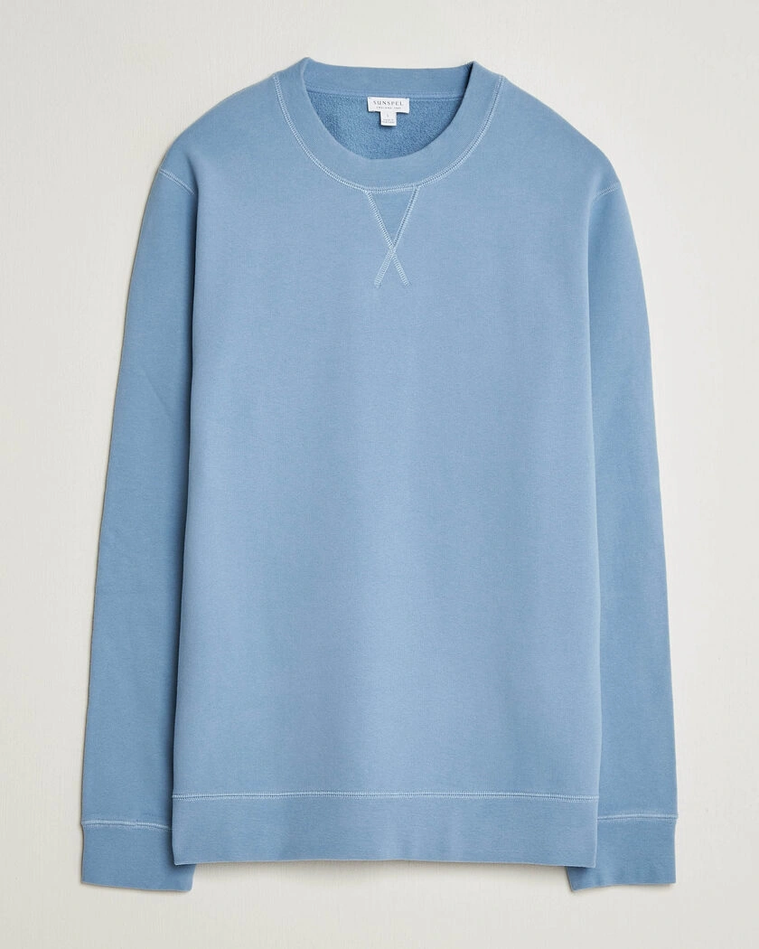 Sunspel Loopback Sweatshirt Studio Blue – Blå