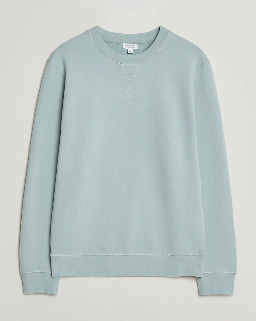 Sunspel Loopback Sweatshirt Light Green – Grön