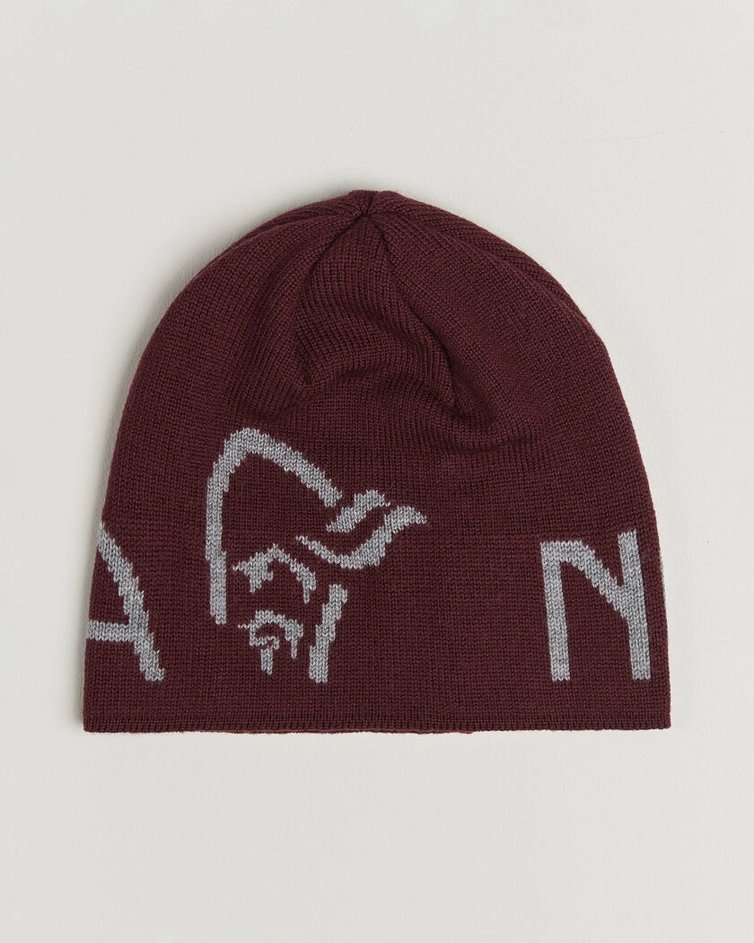 Norrøna Mid Merino Wool Logo Beanie Port – Röd