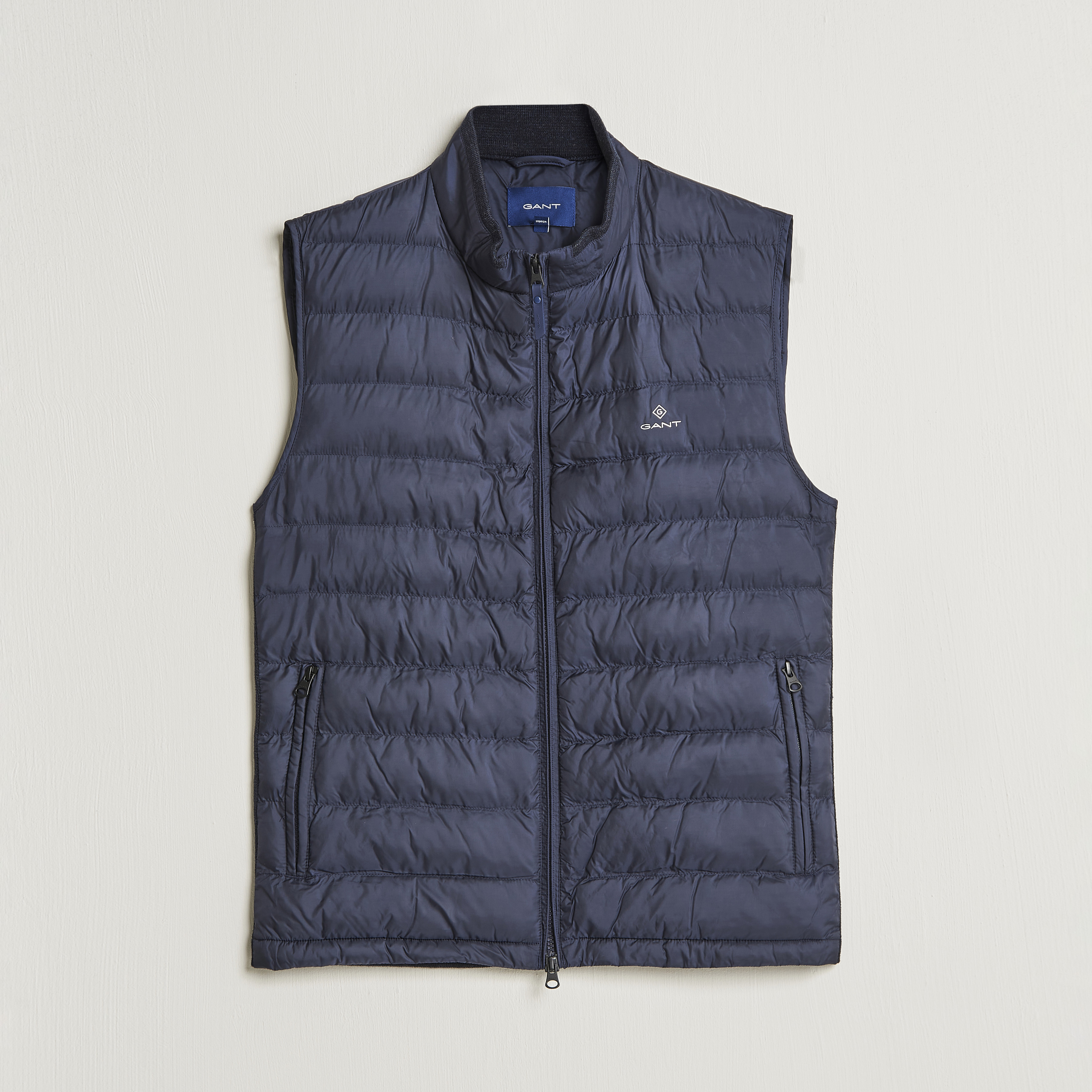 GANT Mixed Media Light Padded Gilet Evening Blue Herr Care of Carl