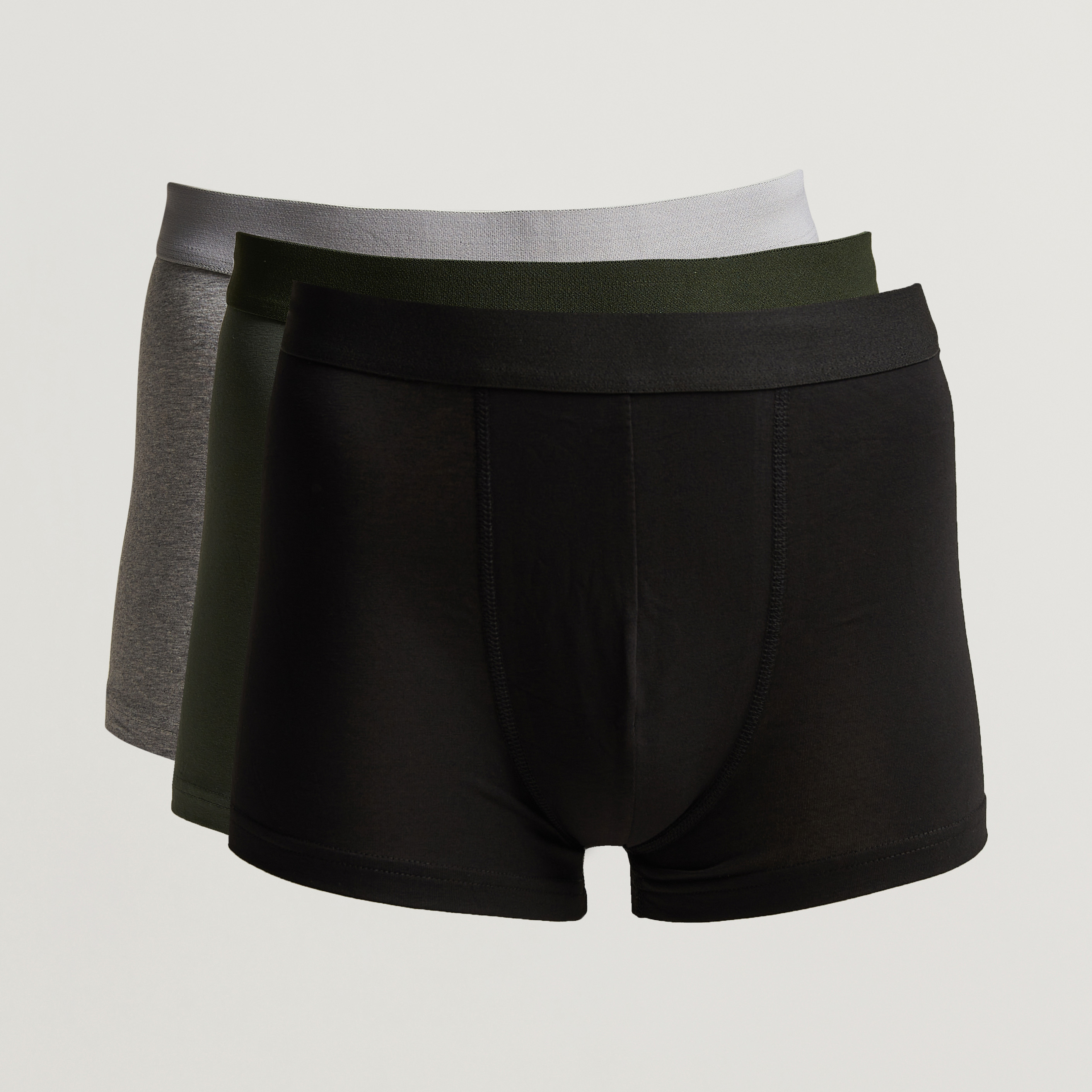 Bread & Boxers 3-Pack Boxer Brief Black/Grey/Forest Green | Herr - Care of