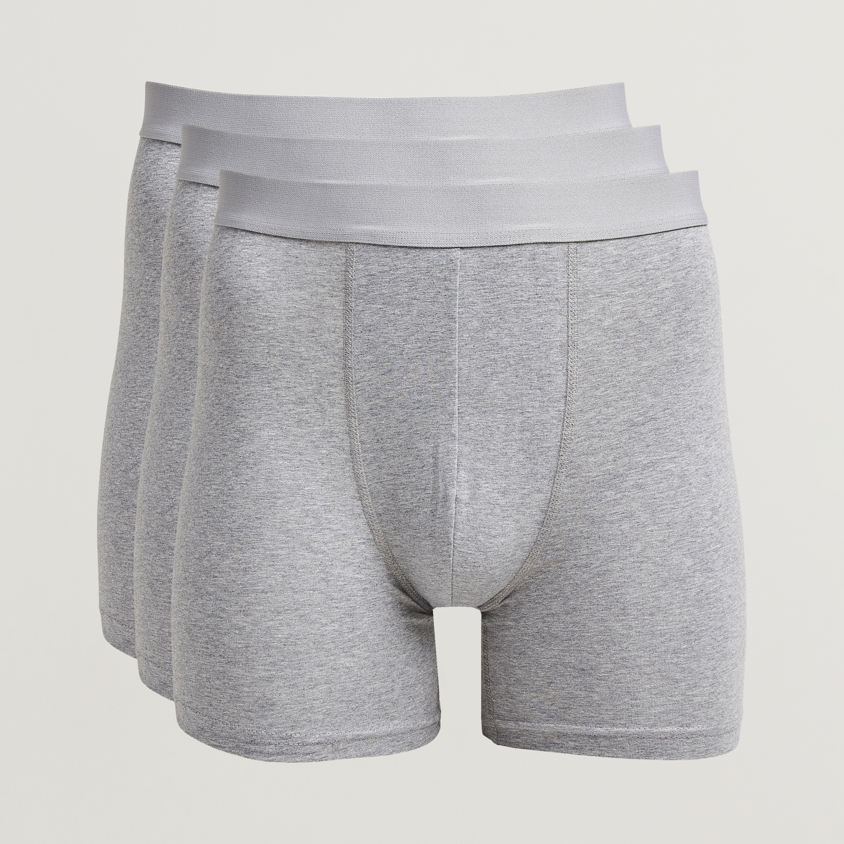 Bread & Boxers 3-Pack Long Boxer Brief Grey Melange | Herr - Care of Carl