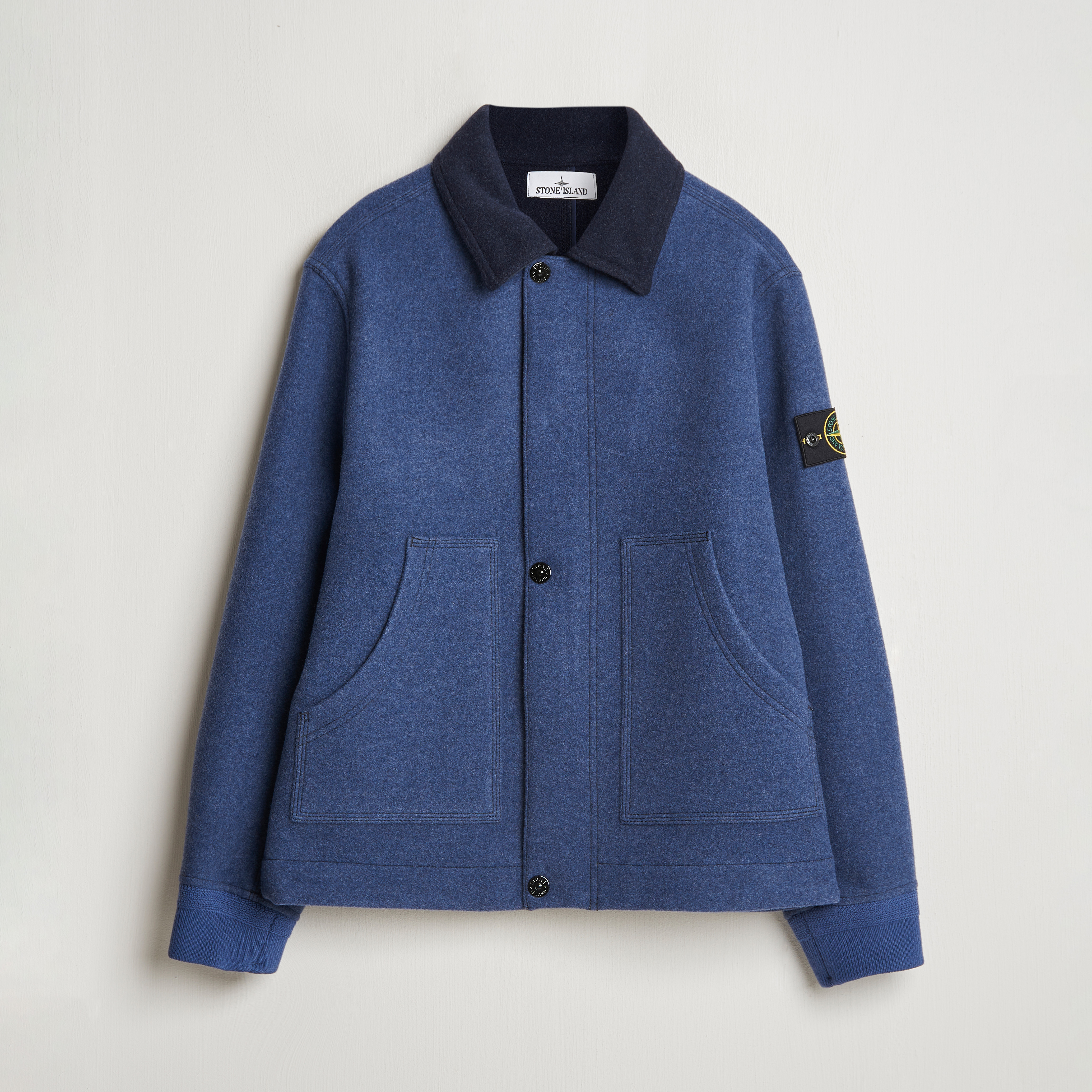 Stone Island Panno Speciale Wool Nylon Jacket Royal Blue | Herr 