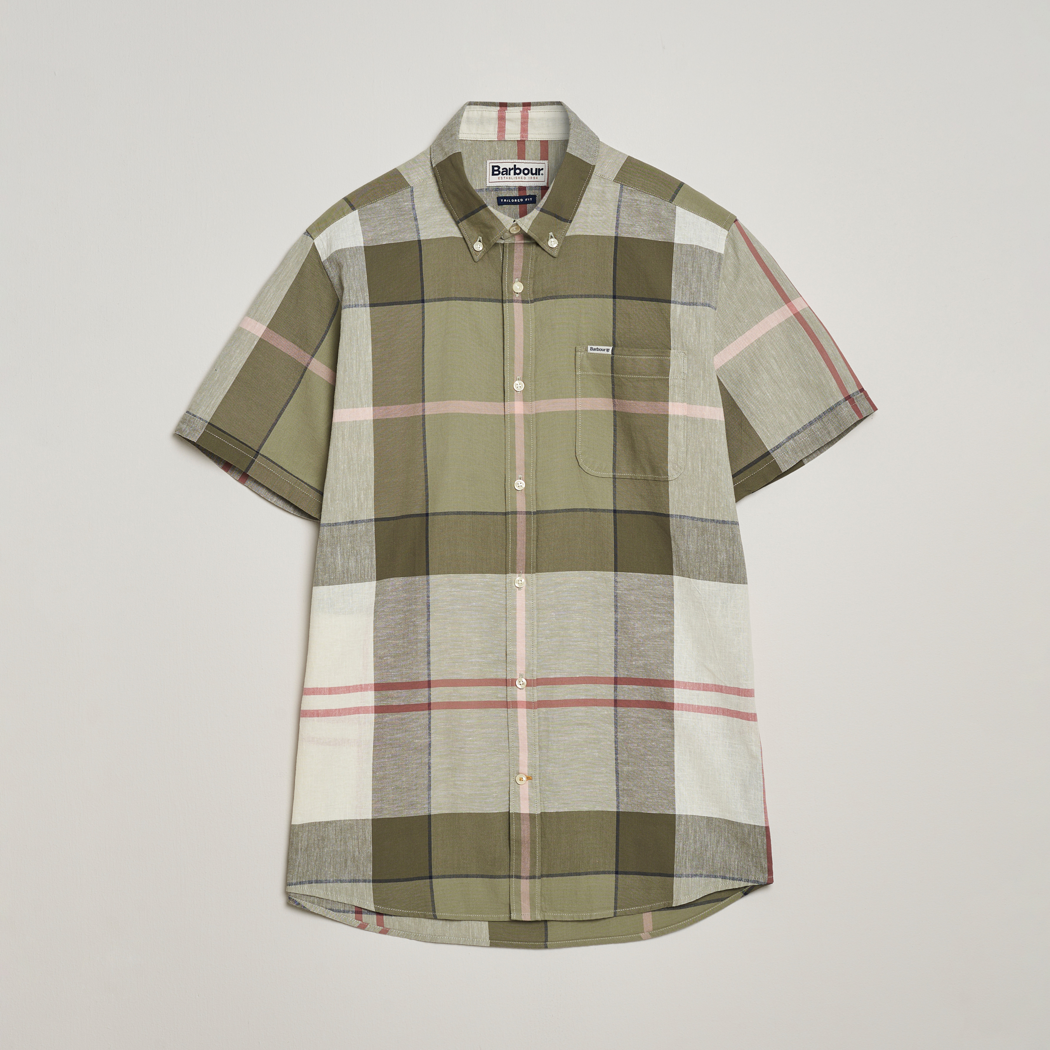 Barbour Lifestyle Douglas Short Sleeve Shirt Glenmore Olive Herr