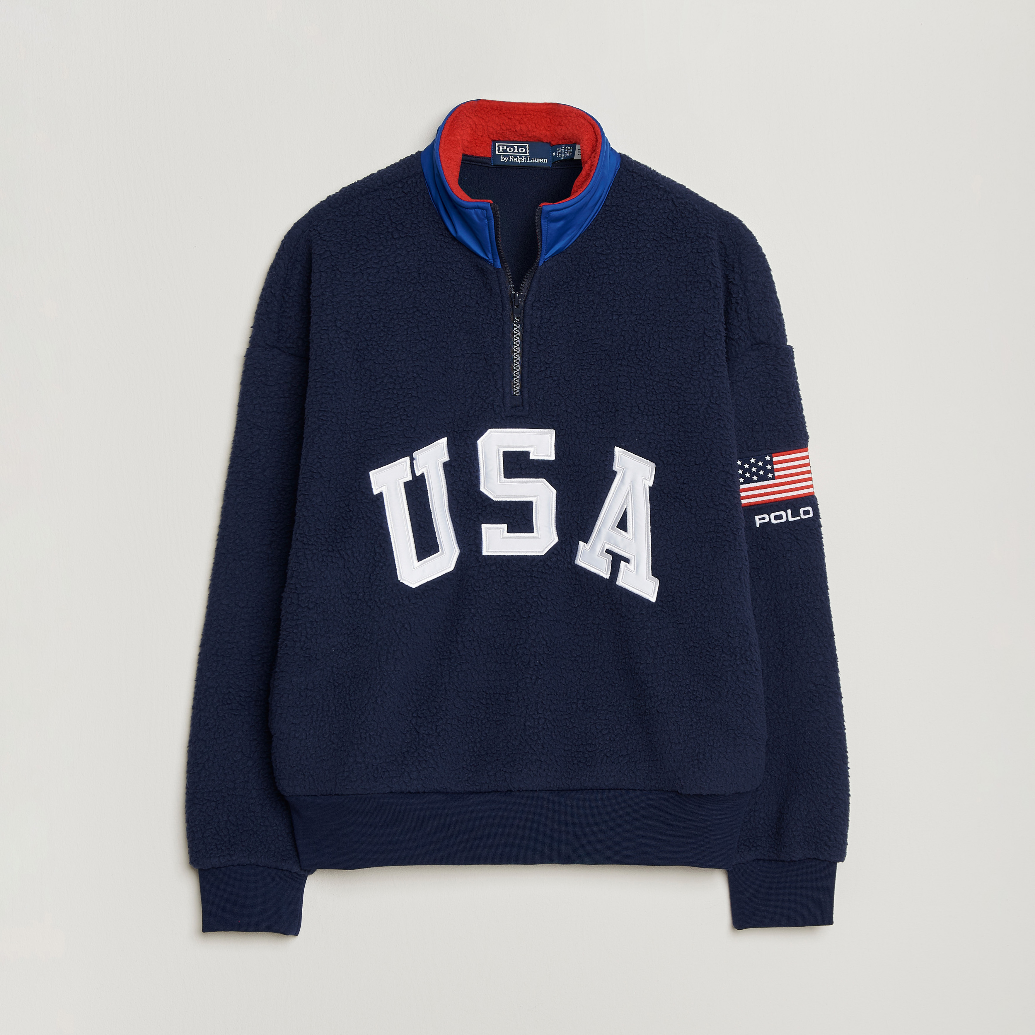 Polo Ralph Lauren Polar Half Zip USA Fleece Refined Navy | Herr - Care of C