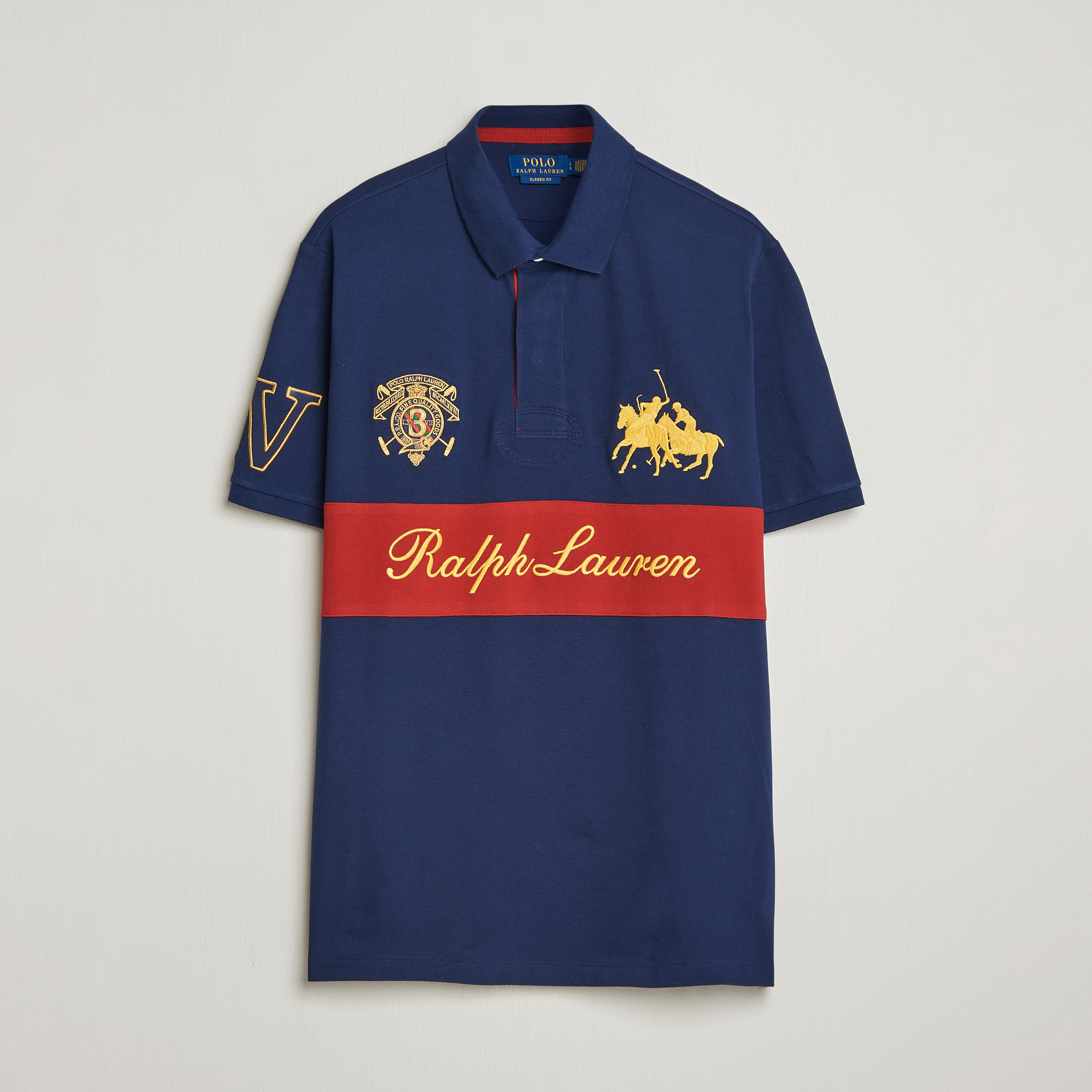 Ralph Block Polo Ralph Lauren Block Striped Polo Newport Navy | Herr - Care of Carl