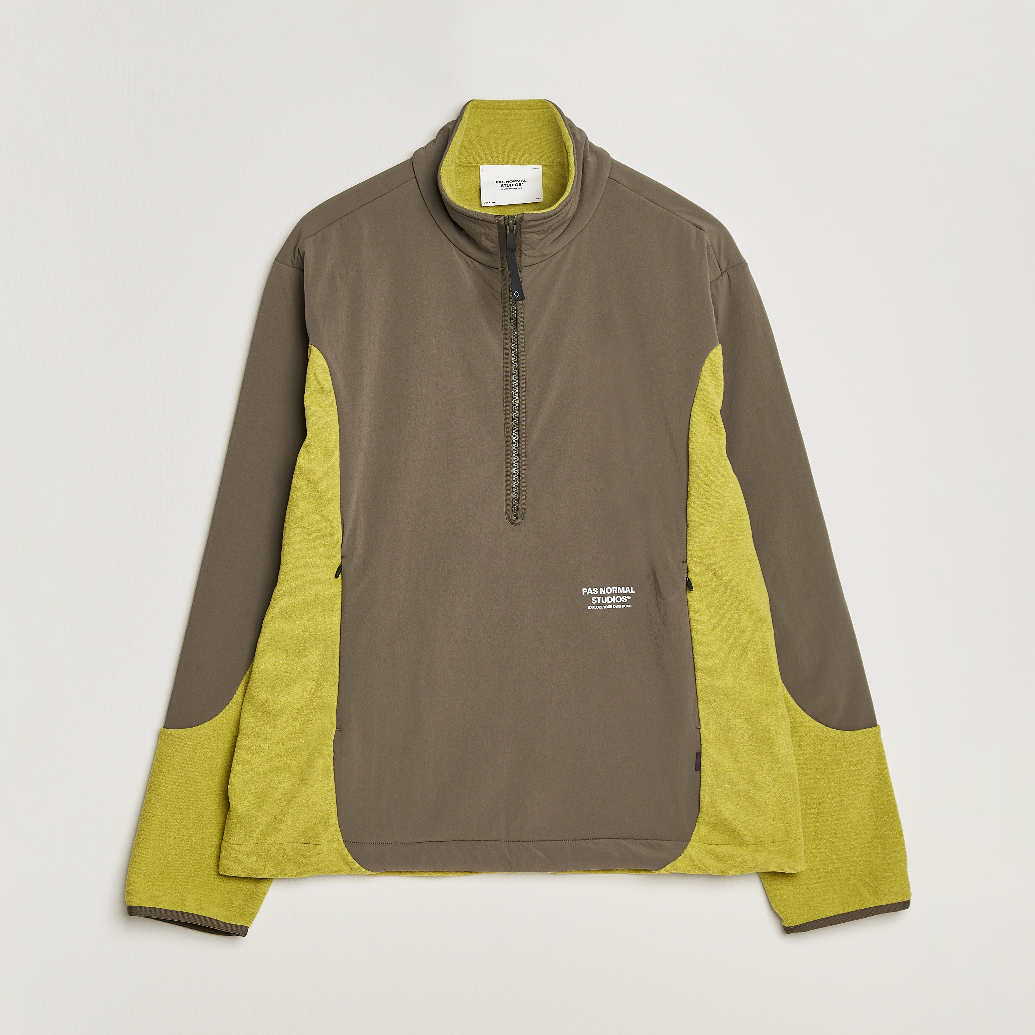 Normal Zip Pas Normal Studios Off Race Light Fleece Half Zip Moss Green | Herr - Care
