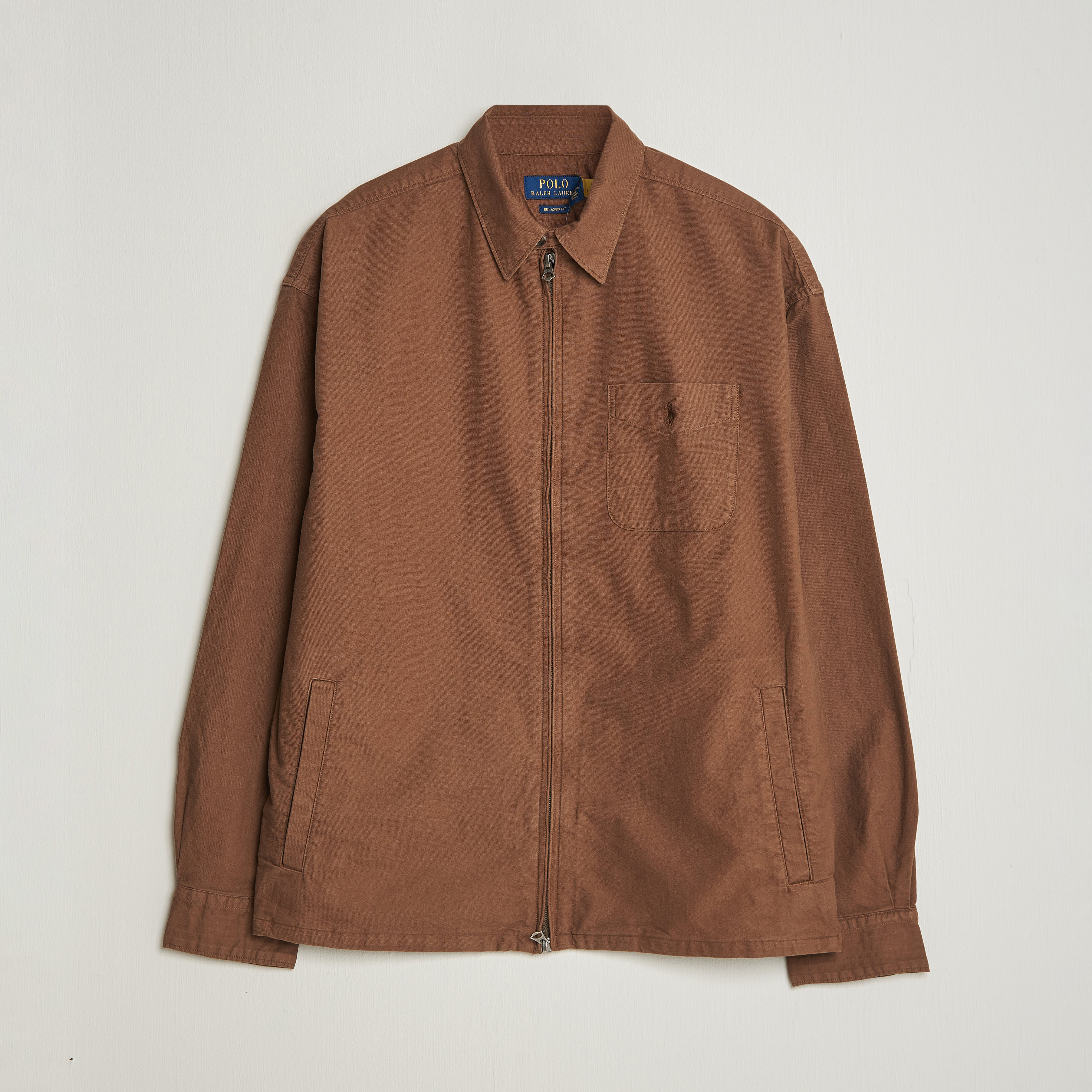Polo Ralph Lauren Osaca Oxford Zip Overshirt Chestnut – Brun