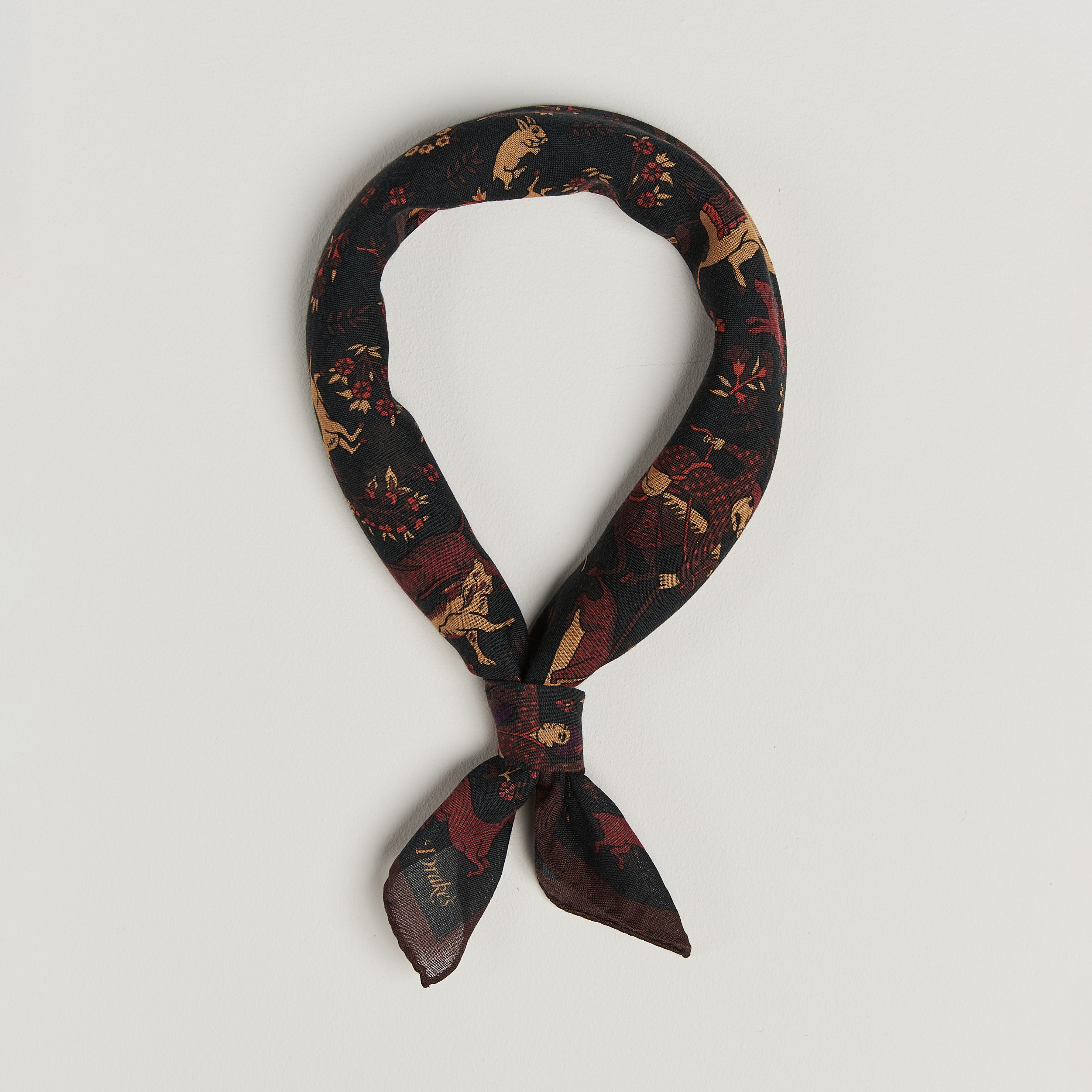 Drake's Rope Border Cotton Bandana Green | Herr - Care of Carl