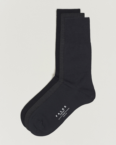Herr | Vanliga strumpor | Falke | 3-Pack Airport Socks Dark Navy/Black/Anthracite