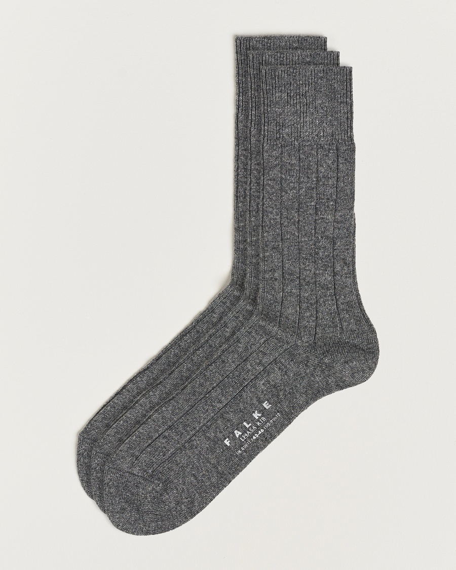 Herr | Strumpor | Falke | 3-Pack Lhasa Cashmere Socks Light Grey