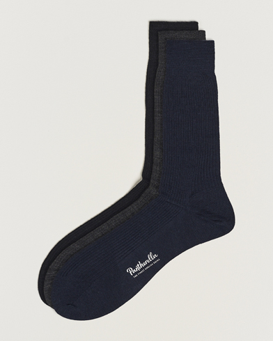 Herr | Avdelningar | Pantherella | 3-Pack Naish Merino/Nylon Sock Navy/Black/Charcoal