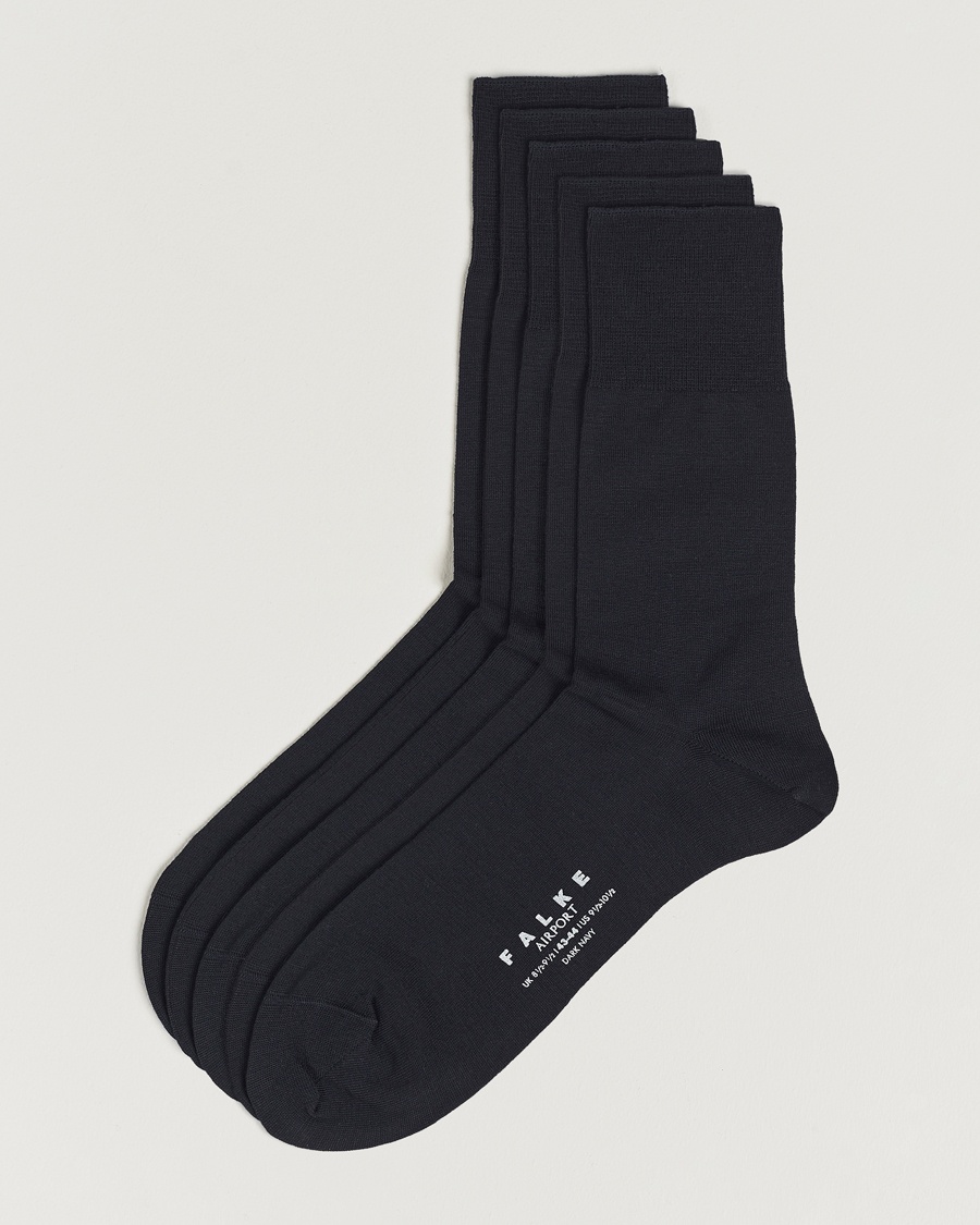 Herr | Strumpor | Falke | 5-Pack Airport Socks Dark Navy