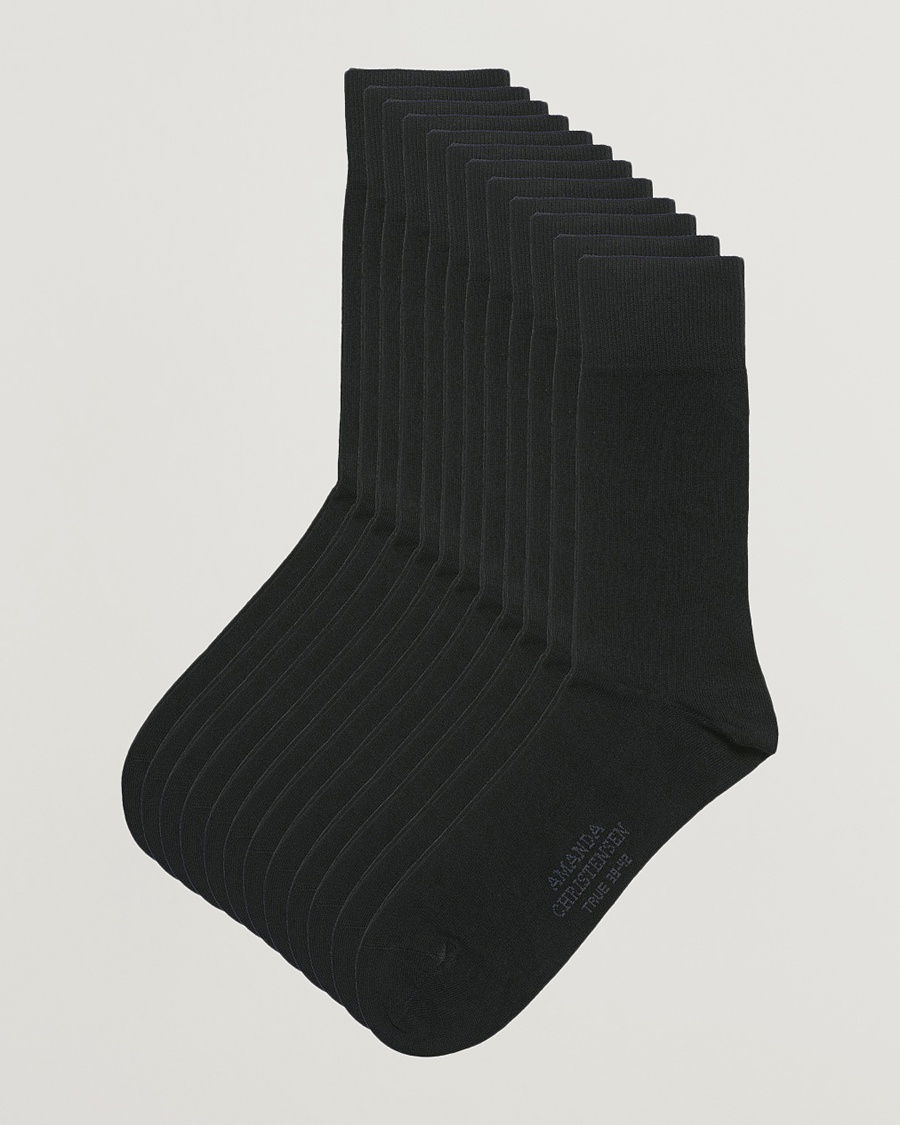 12-Pack True Cotton Socks Black – Svart